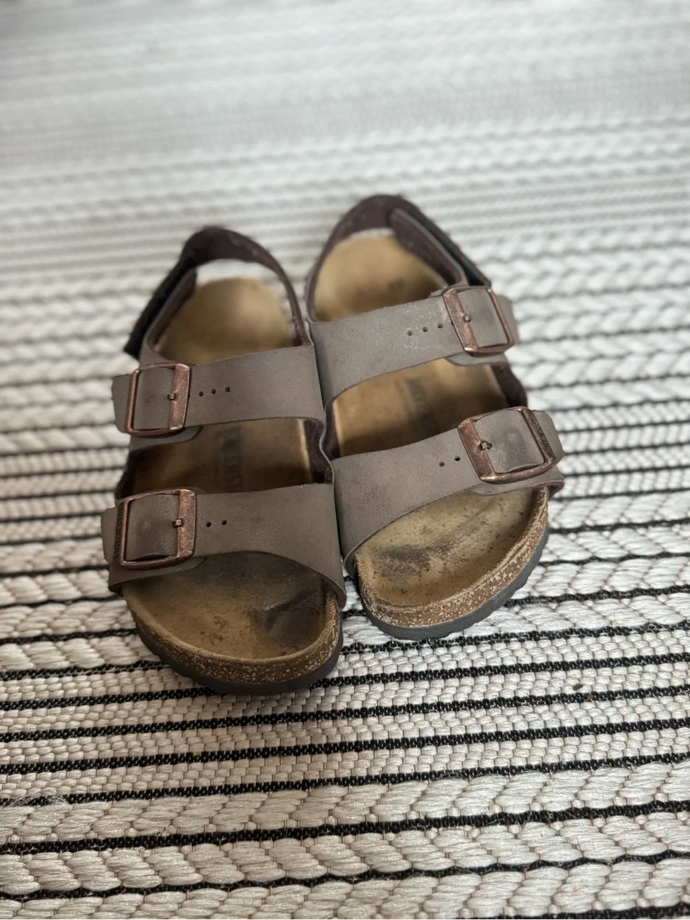 Birkenstocks Kids Brown Double-Buckle Comfort Sandals